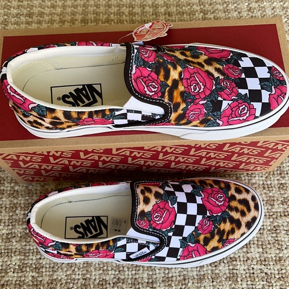 Vans Men’s Classic Slip On Rose/Animalchck Trwht Sneakers - Picture 7 of 16
